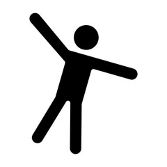 Human & person black icon. Silhouette of a man. People concept. Figure sign, symbol. Isolated on a white or PNG background. Vector illustration. Flat design.