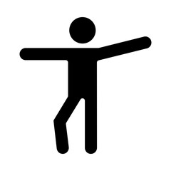 Human & person black icon. Silhouette of a man. People concept. Figure sign, symbol. Isolated on a white or PNG background. Vector illustration. Flat design.