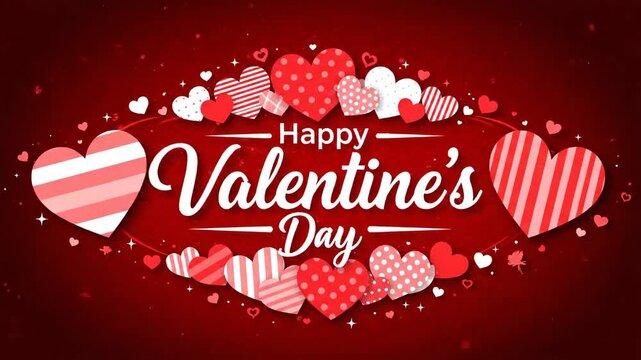 Happy Valentines Day Romantic Heart Animated Background