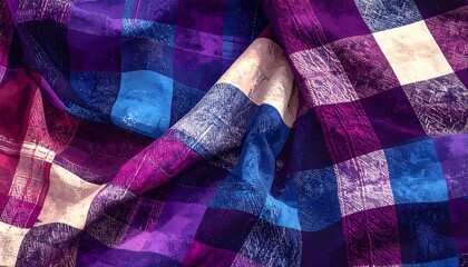 Vibrant plaid fabric texture