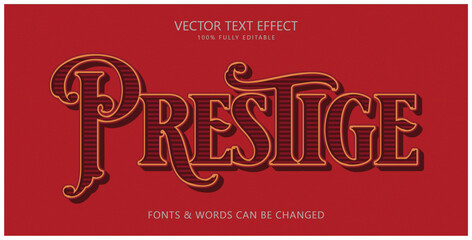 Prestige Retro Editable Text Effect, Vintage Label Editable Font Style