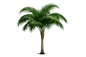 Isolated palm tree with transparent background for easy integration.
