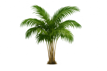 Majestic palm tree on a transparent background in the tropics style