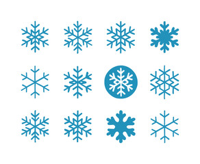 Winter Snowflake Icons. winter snowflakes. Icon set. Set Logo of winter snowflakes: frozen mandala. harmonious logo variations of the same emblematic concept,