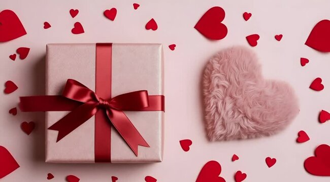 Gift boxes with pink heart balloons for st. Valentain's day (1)