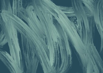 Abstract teal and emerald brush strokes background with expressive oil paint texture.