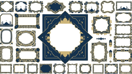 Vintage vector design set featuring an ornate border collection of royal coat of arms of France and Ukraine within a decorative frame illustration for a certificate or blank stamp template