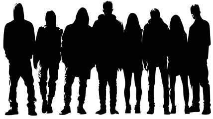 黒いシルエットの人物シルエットイラスト