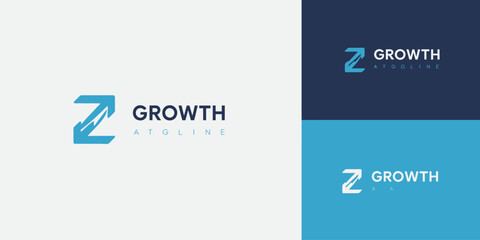 Blue and white with stylized Z and text Growth at Gline