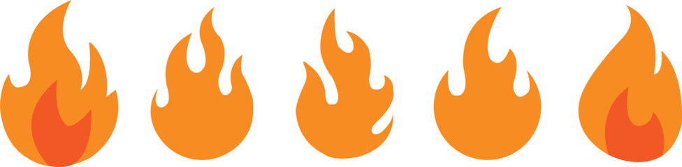 Set of Fire icons for design. concept flame, fire, icon, vector illustration in flat style