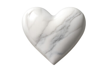 Marble Heart Object with a transparent background on black canvas.