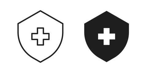 Obraz premium Health insurance icons collection. Line vector sign, symbol for web and mobile