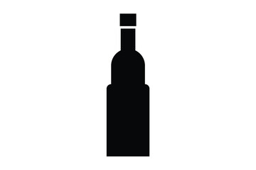 bottle icon, glass icon, wine bottle vector illustration