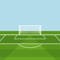 Soccer Goal on Football Field Illustration