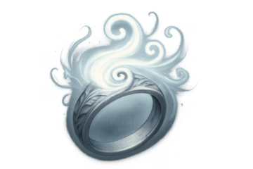 Fantasy ring glowing with ethereal magical light