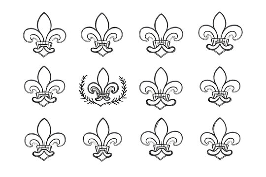 Fleur de lis pattern on a dark textured background