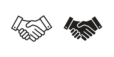 Obraz premium Partnership icons collection. Line vector sign, symbol for web and mobile