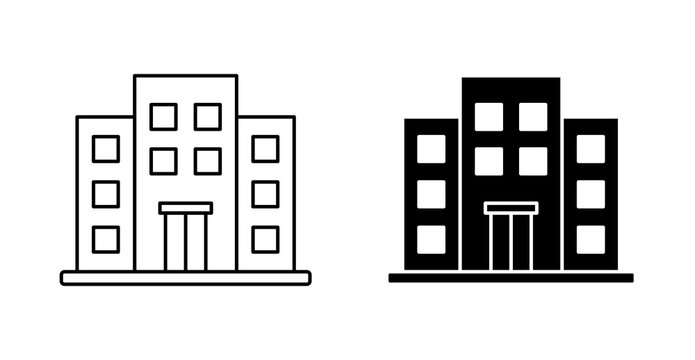 Skyscraper Icon with Modern High-Rise City Building Architecture Symbol