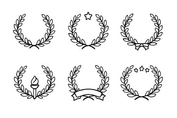 Fototapeta premium Laurel Wreath Collection with Decorative Elements