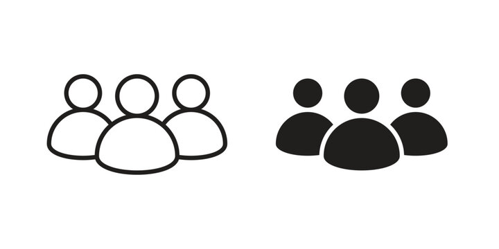 people icons collection. Line vector sign, symbol for web and mobile