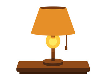 Obraz premium Warm bedside lamp casting a soft glow on a table