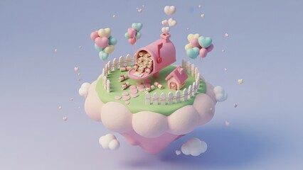 Valentines Day background with red hearts and golden glitter