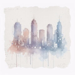 Watercolor Cityscape