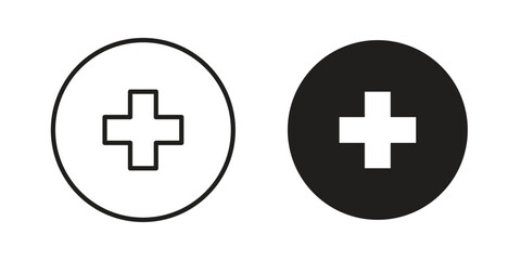 Obraz premium Plus icons collection. Line vector sign, symbol for web and mobile