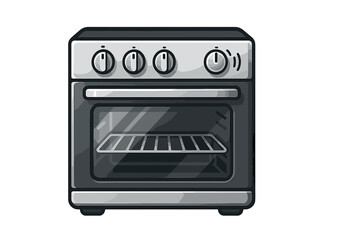 Stylized illustration of a modern oven