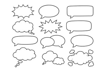 Fototapeta premium Collection of comic book speech bubbles