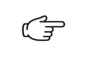 Fototapeta premium Hand pointing left icon on gradient background