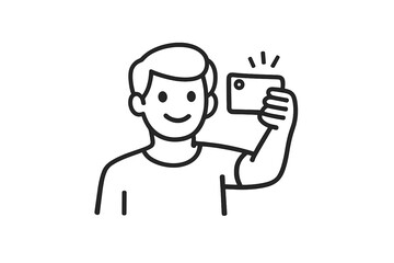 Man taking a selfie with a smartphone