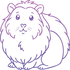 Fototapeta premium a charming simple line drawing of an adorable fluffy hamster in a seated