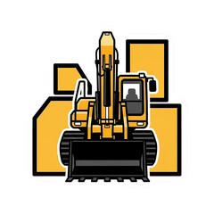 Heavy construction equipment in action