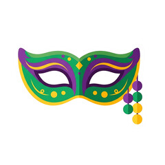 Vibrant mardi gras mask with beads