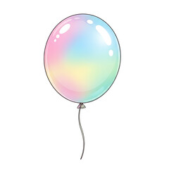 Ethereal rainbow balloon floating in serenity