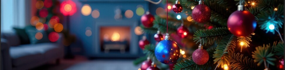 Colorful USB cable Christmas tree, modern festive decor , wires, christmas tree, shiny