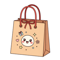 Adorable shopping bag with cute face decoration