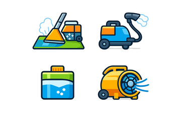 Naklejka premium Cleaning Equipment Icons Set