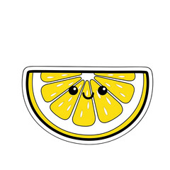 Cheerful lemon slice illustration