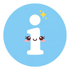 Cute cartoon character representing the number one