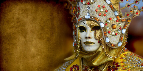 carnival mask on a yellow background