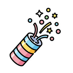 Celebratory confetti popper in action