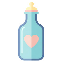 Whimsical heart-shaped bottle with pastel colors