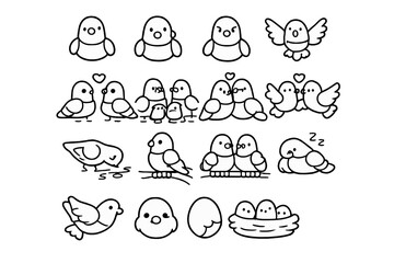 Cute cartoon bird illustrations © Artstock