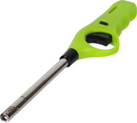 Green gas lighter isolated on white background