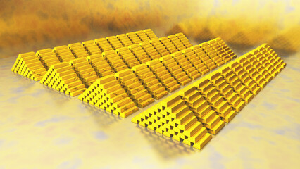 Schatzkammer mit Goldbarren