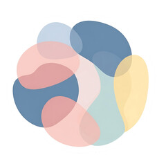 Abstract overlapping colored shapes