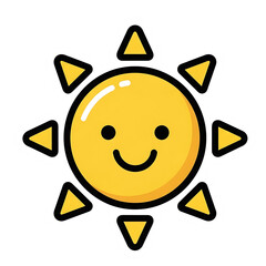 Radiant sun with a joyful face