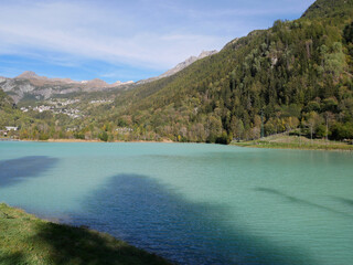 Lake Ma&euml;n (or Lake Ussin), Valtournenche, Aosta Valley, Italy in the autumn.